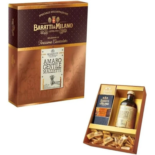 Confezione degustazione amaro Mazzetti con 2 tav Baratti