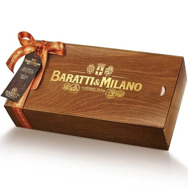 Confezione legno degustazione Grappa Mazzetti + 4 tav. Baratti