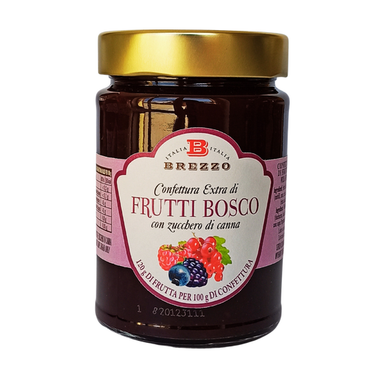 Confettura Extra di Frutti di Bosco con zucchero di canna  FORMATO: 350 g